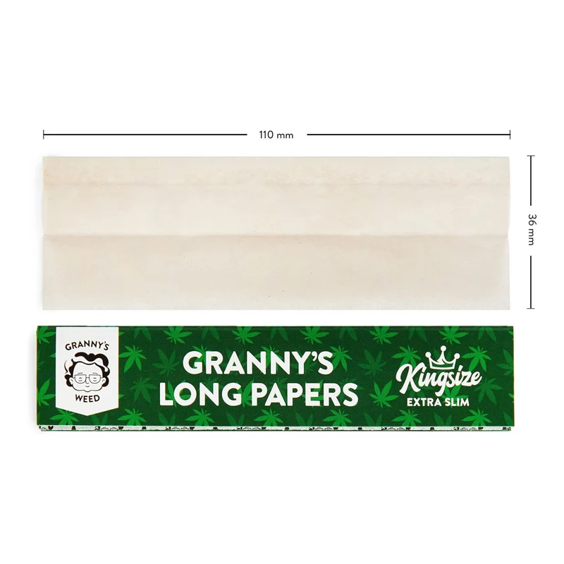 Granny's Organic Extra Slim Long Papers | aus Hanf 36 mm | Grün