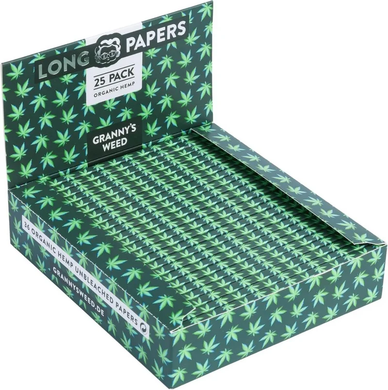 Granny's Organic Slim Long Papers | aus Hanf 45 mm | Grün