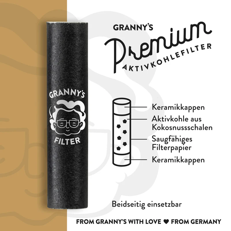 Set: Extra Slim Aktivkohlefilter 5,9 mm & Hanf Long Papers (45 mm Grün)