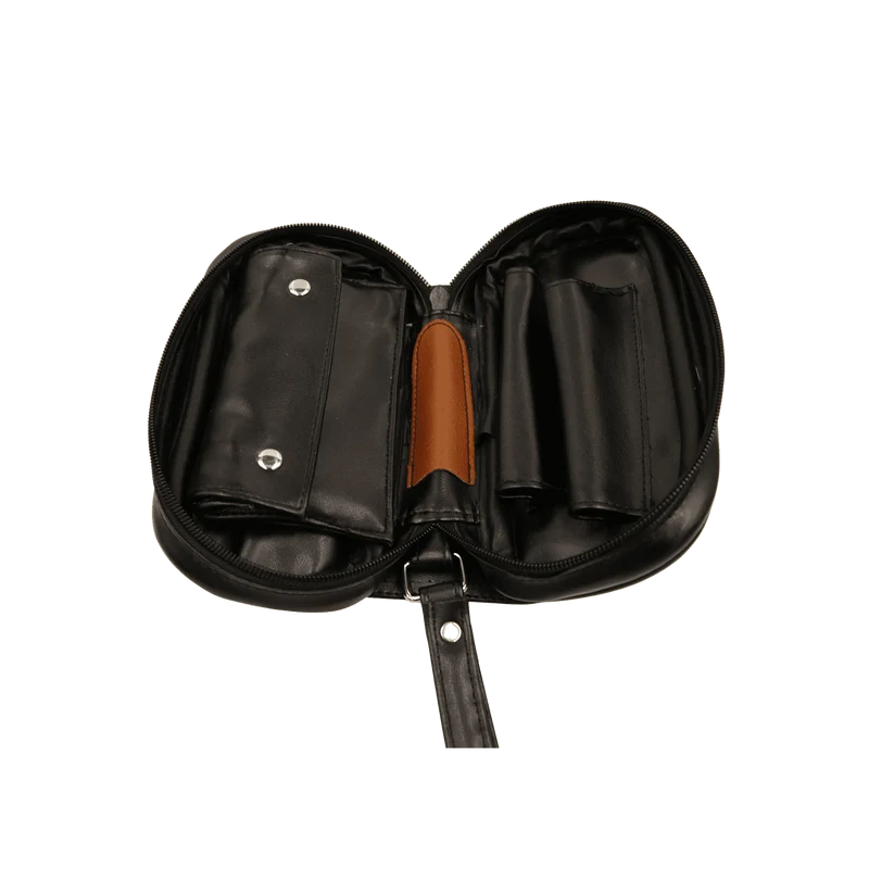 Angelo Pfeifentasche Lederimitat schwarz/braun 2er