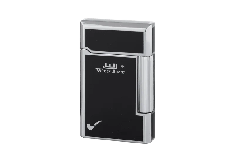 Winjet Premium Pfeifenfeuerzeug Stein, chrom glänzend, schwarz