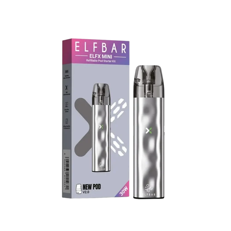 Elfbar - ELFX Mini 2.0 Refillable Pod Kit - Silver