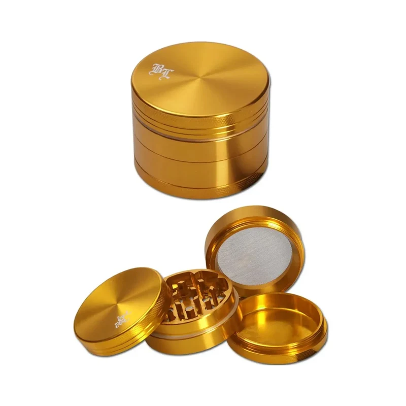 Black Leaf® Aluminium Grinder, 4-teilig, Gold, 40mm