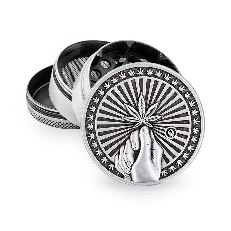FireFlow Metall-Grinder «Hope» Silver 5 cm 4-teilig (4 Stk.)