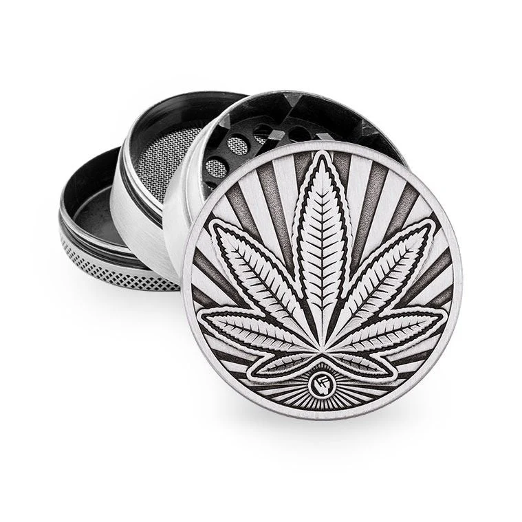 FireFlow Metall-Grinder «Highlife» Silver 5 cm 4-teilig (4 Stk.)