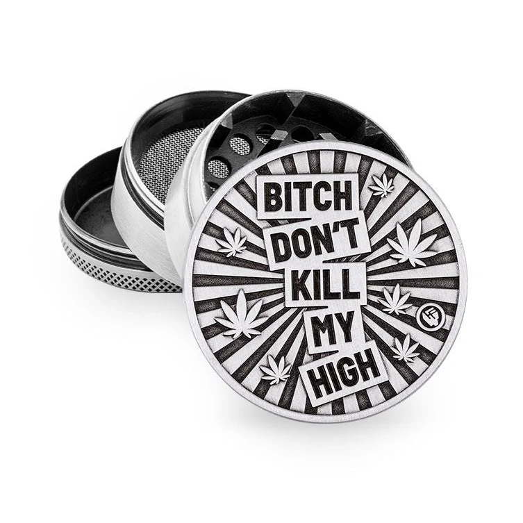 FireFlow Grinder «Bitch Dont Kill My High» – 4-teilig 5 cm, 4 Stk.