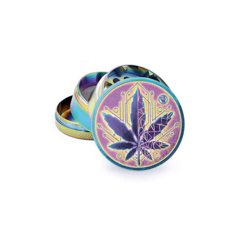 FireFlow Grinder «Geometrical Leaf» Icy – 4-teilig 5 cm, 4 Stk.