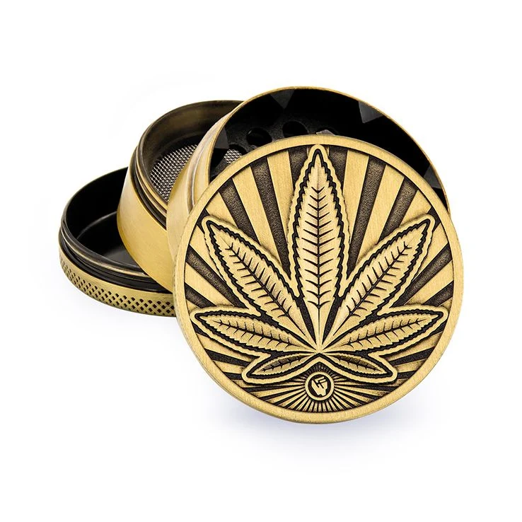 FireFlow Metall-Grinder «Highlife» Gold 5 cm 4-teilig (4 Stk.)