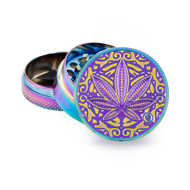 FireFlow Metall-Grinder «Trance Leaf» Icy 4 cm 3-teilig (6 Stk.)