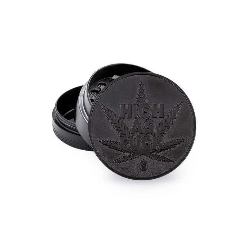 FireFlow Metall-Grinder «High As Fuck» Black 4 cm 3-teilig (6 Stk.)