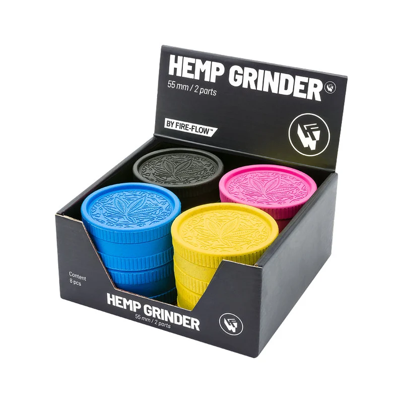 FireFlow Hemp Grinder «Trance Leaf» 5.5 cm 2-teilig (8 Stk.)