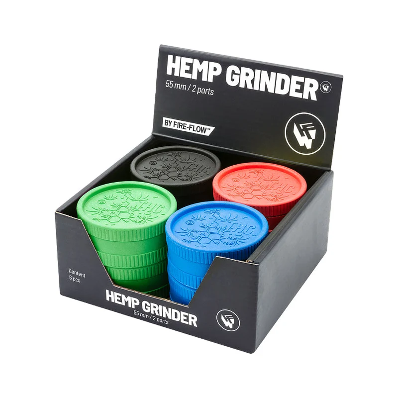 FireFlow Hemp Grinder «THC Molecule» 5.5 cm 2-teilig (8 Stk.)