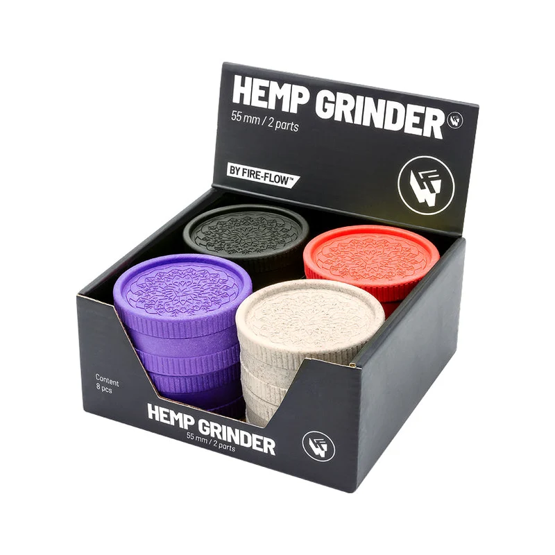 FireFlow Hemp Grinder «Leaf Pattern» 5.5 cm 2-teilig (8 Stk.)