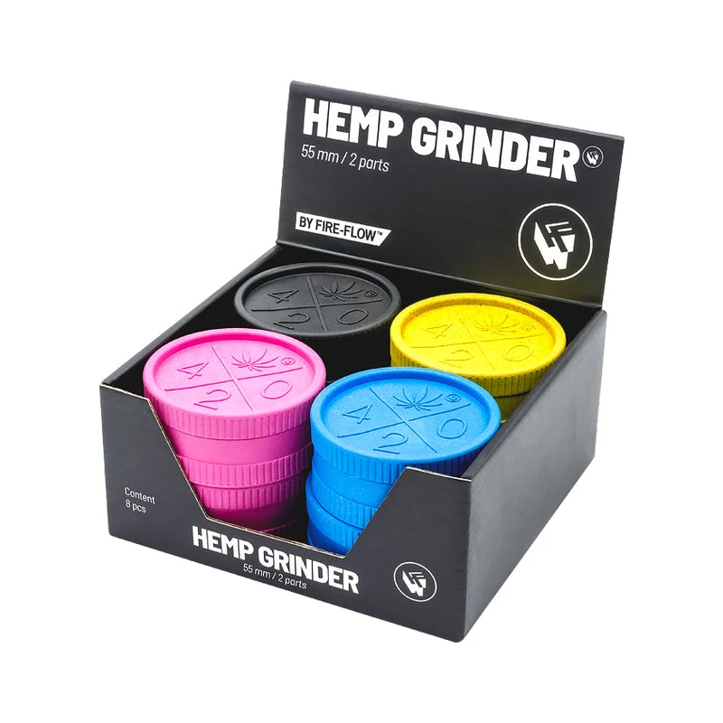FireFlow Hemp Grinder «420 Logo» 5.5 cm 2-teilig (8 Stk.)