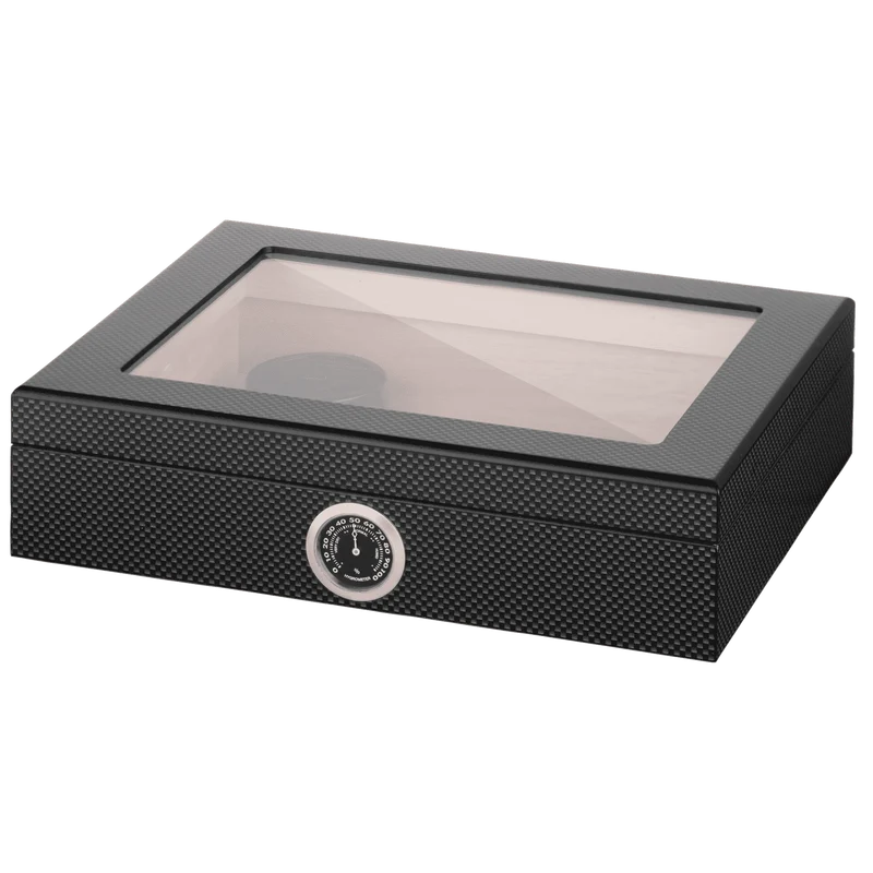 Angelo Humidor Glasdeckel Carbon Dekor