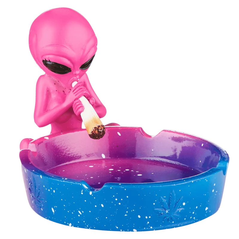 Alien Aschenbecher blau/pink, Ø10cm