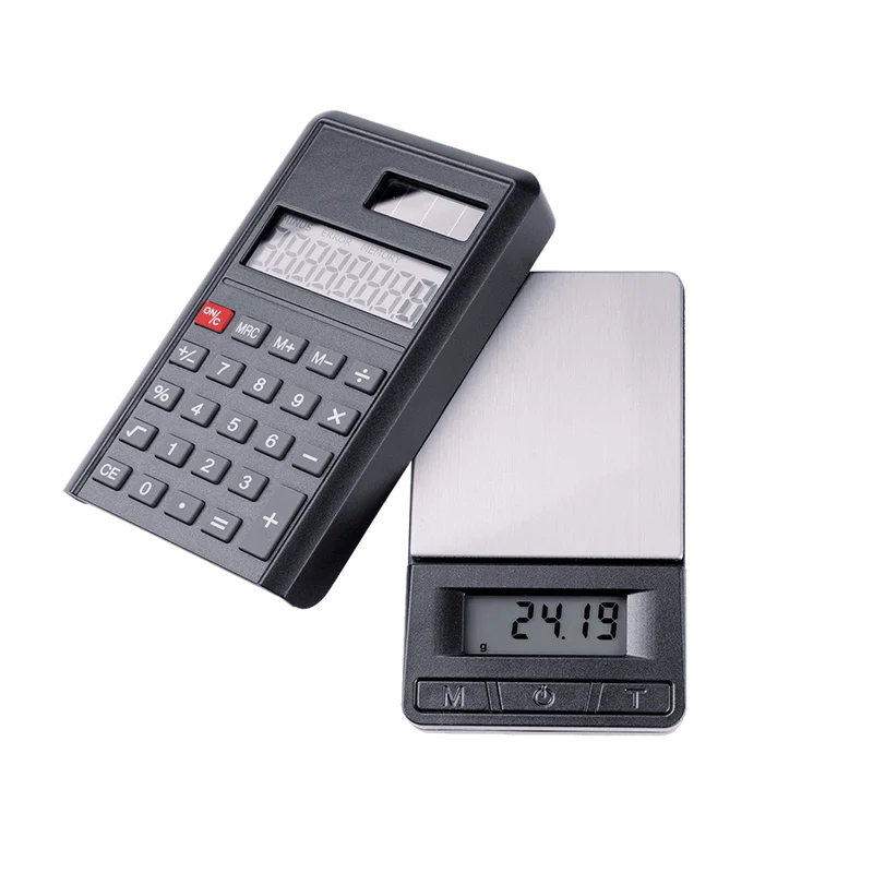 Super Heroes Taschenwaage 0,01-200 Gramm mit Solar-Taschenrechner im Deckel