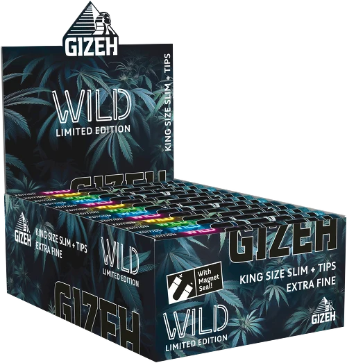 GIZEH WILD King Size Slim Papers + Tips – 26 Stück