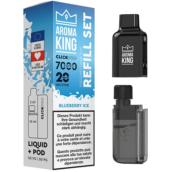 Aroma King Click Pro 7000 Blueberry Ice (Pod + Liquid)