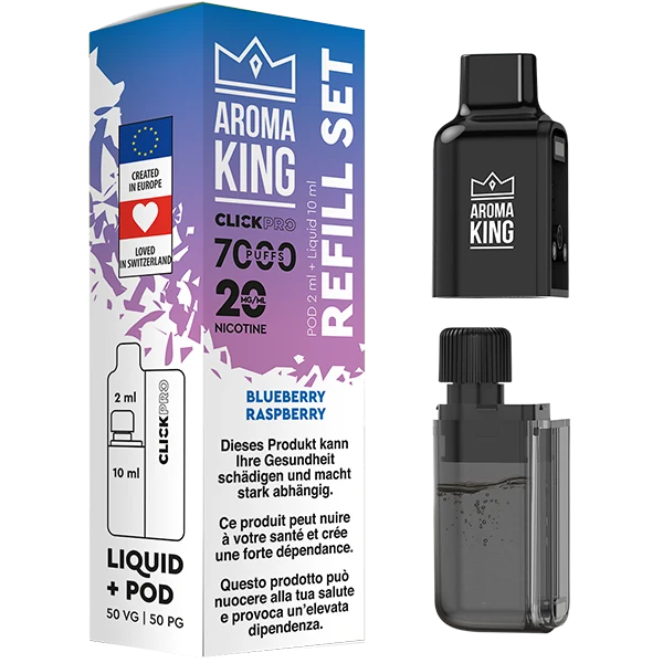 Aroma King Click Pro 7000 Blueberry Raspberry (Pod + Liquid)