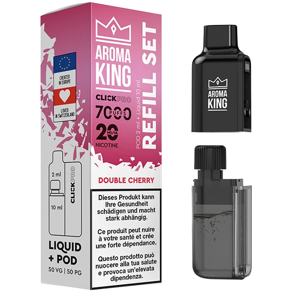 Aroma King Click Pro 7000 Double Cherry (Pod + Liquid)