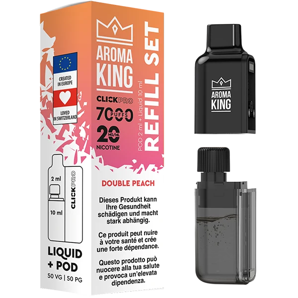 Aroma King Click Pro 7000 Double Peach (Pod + Liquid)
