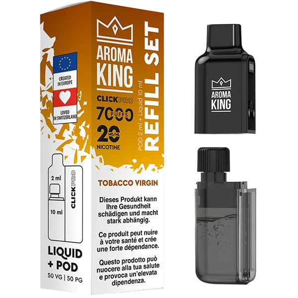 Aroma King Click Pro 7000 Tobacco Virgin (Pod + Liquid)