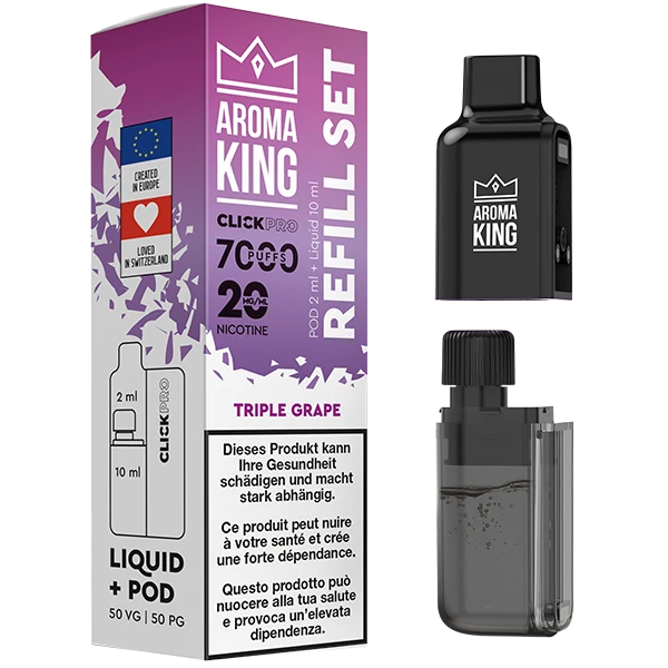 Aroma King Click Pro 7000 Tripple Grape (Pod + Liquid)