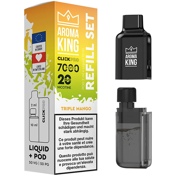 Aroma King Click Pro 7000 Tripple Mango (Pod + Liquid)