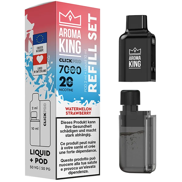 Aroma King Click Pro 7000 Watermelon Strawberry (Pod + Liquid)