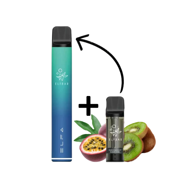 Elfbar ELFA PRO Kit Aurora Blue - Kiwi Passion Fruit Guava 20mg