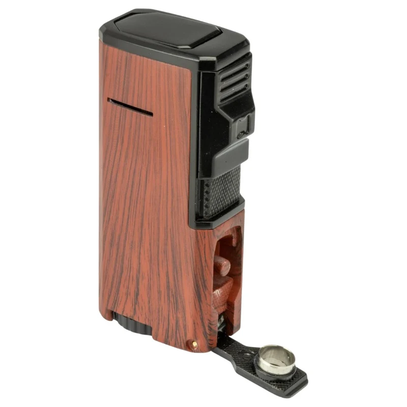 SKY Windsor 3-flame Jet Cigar Lighter med Puncher - Wood