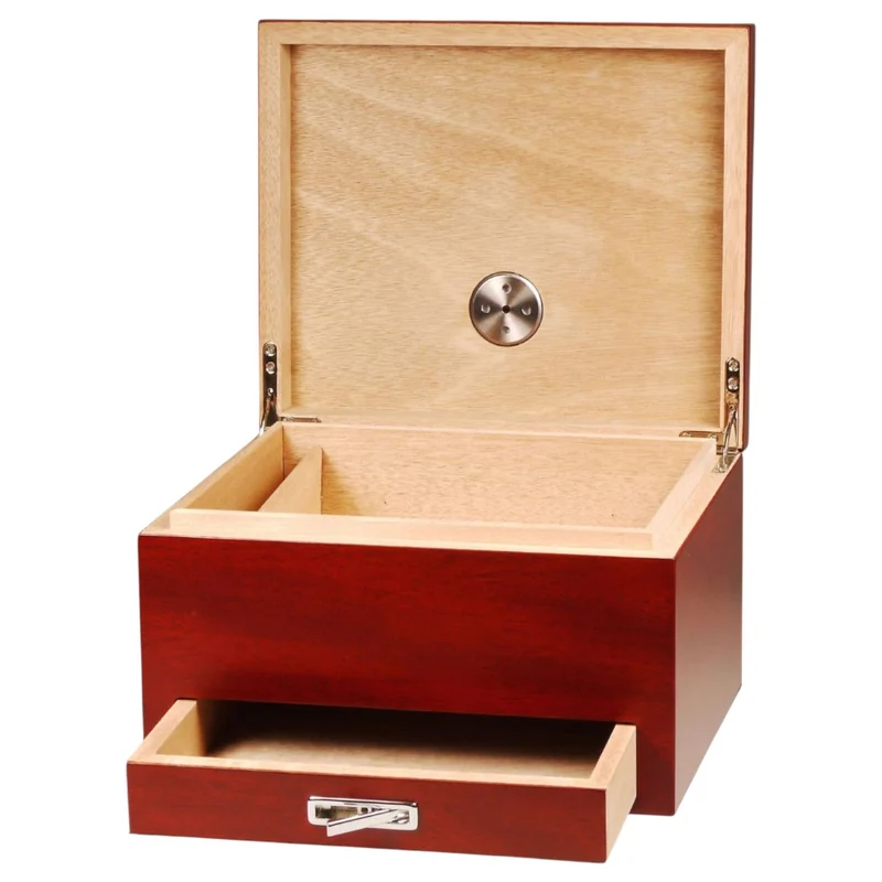 Humidor Redbrown Matt with Drawer - til ca. 40 cigarer