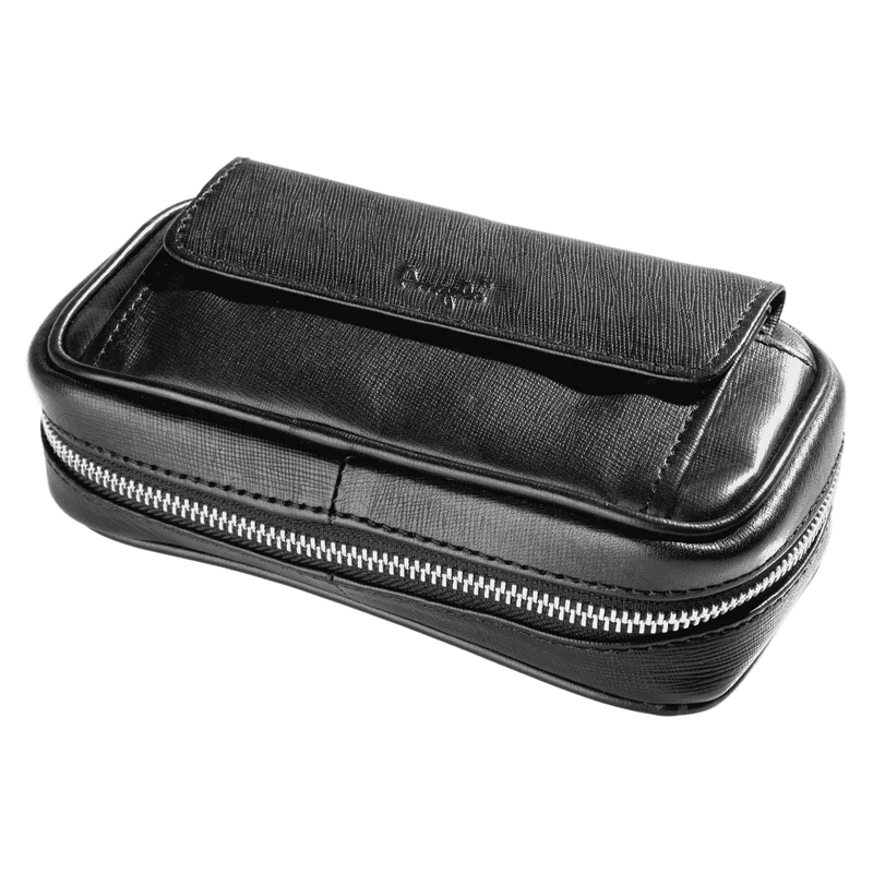 Angelo Pfeifentasche Leder schwarz, 3er