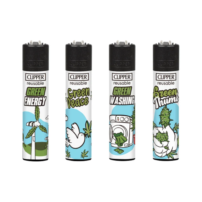 Clipper Feuerzeug «Green D» (48er-Display)