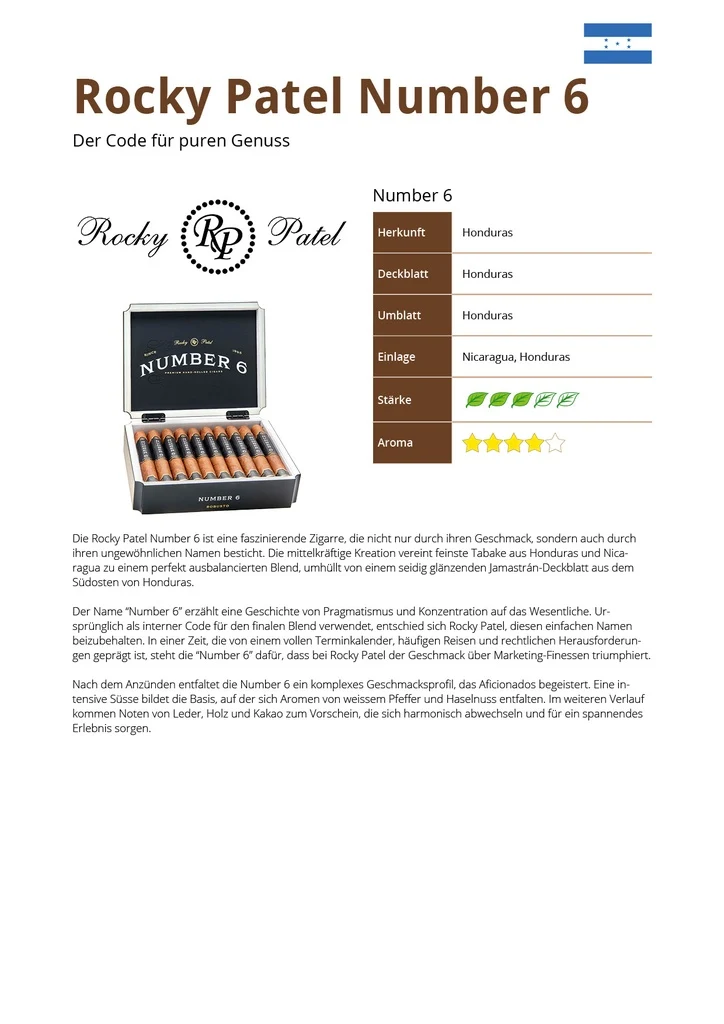 Rocky Patel Number 6 Robusto