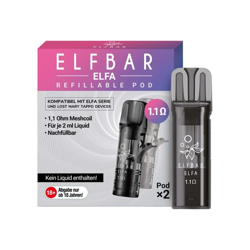 Elf Bar Elfa Refillable - Leer Pod - 2 Stück 0.8 & 1.1 Ω