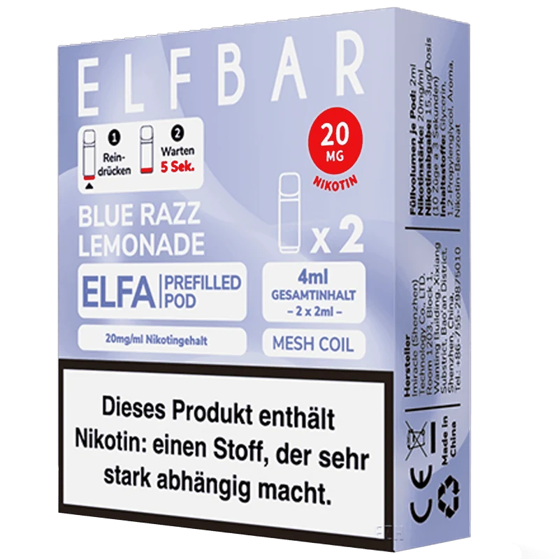 ELFBAR ELFA 2 Pods Blue Razz Lemonade - 20mg/ml
