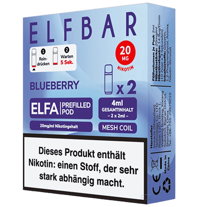 ELFBAR ELFA 2 Pods Blueberry - 20mg/ml