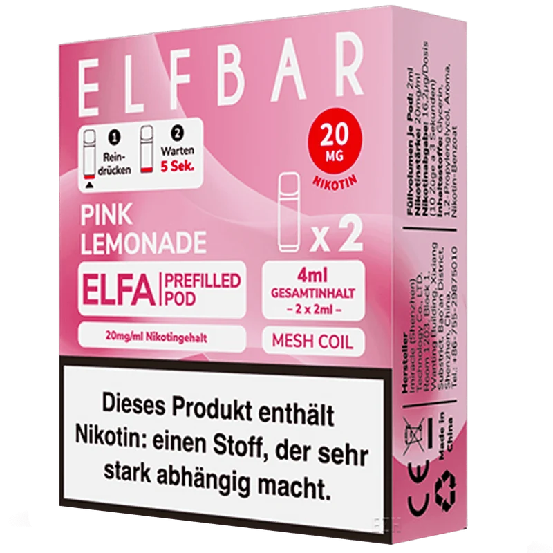 ELFBAR ELFA 2 Pods Pink Lemonade - 20mg/ml
