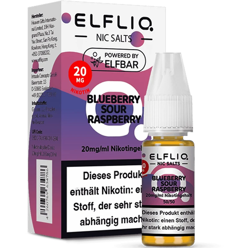 ELFBAR ELFLIQ Blueberry Sour Raspberry Nikotinsalz Liquid 10ml
