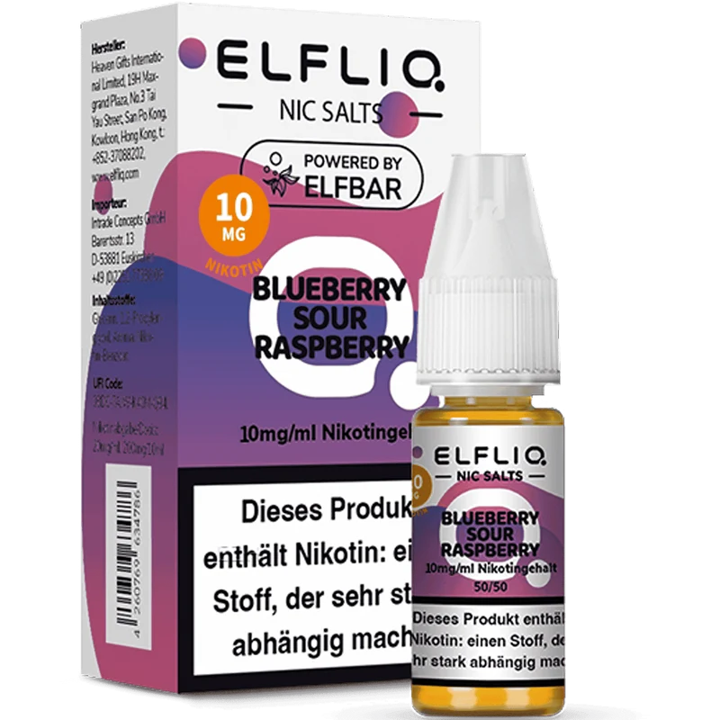 ELFBAR ELFLIQ Blueberry Sour Raspberry Nikotinsalz Liquid 10ml