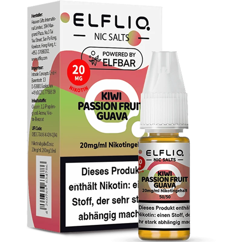 ELFBAR ELFLIQ Kiwi Passionfruit Guava Nikotinsalz Liquid 10ml