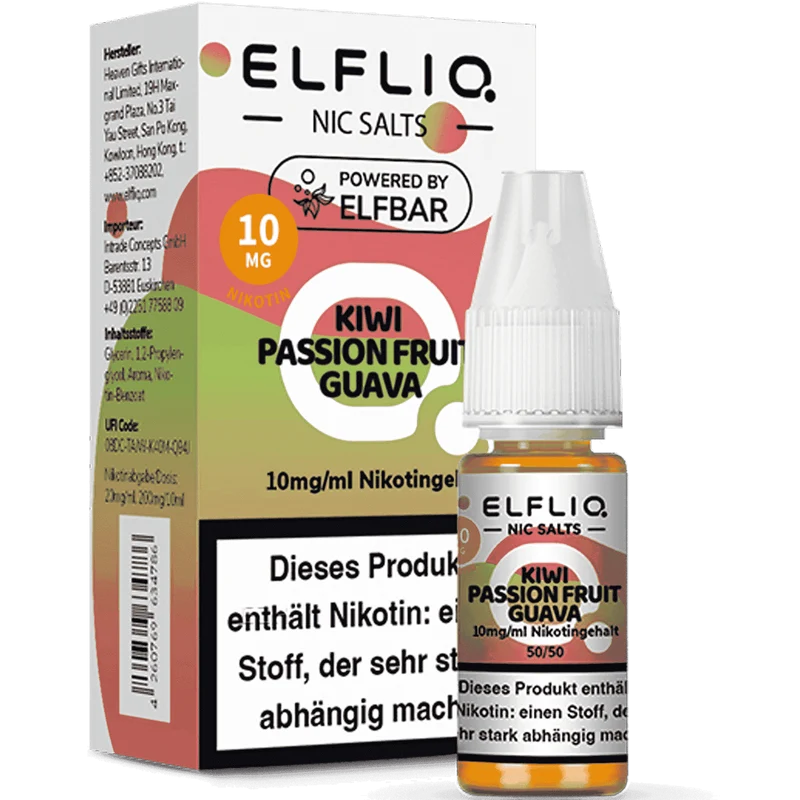 ELFBAR ELFLIQ Kiwi Passionfruit Guava Nikotinsalz Liquid 10ml