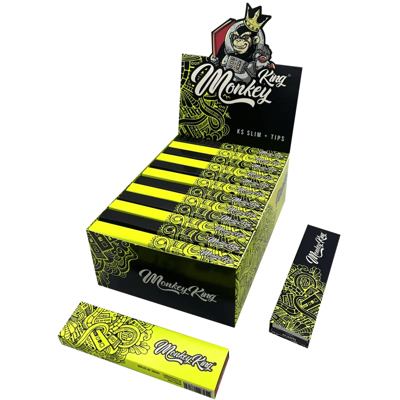 Monkey King King Size Slim Flour Yellow + Tips 14gr 32 Blatt