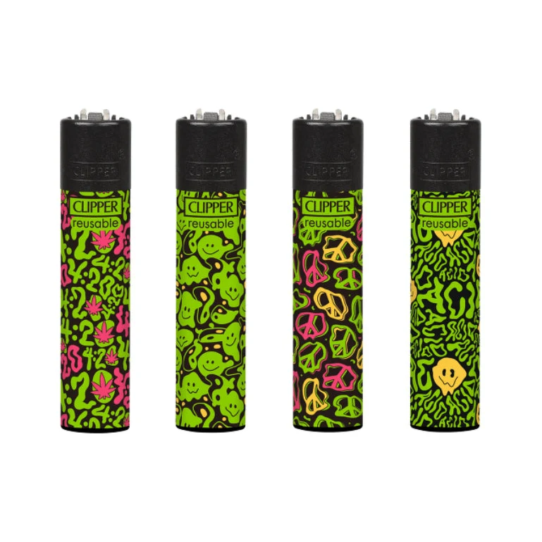 Clipper Feuerzeug «Acid Pattern D» – 4er-Pack