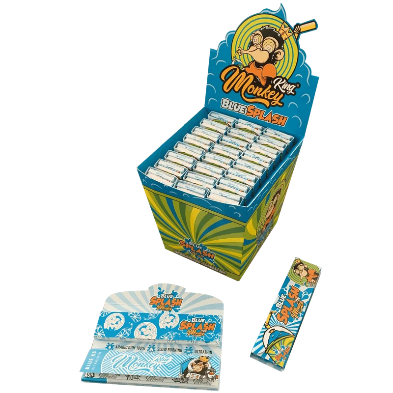Monkey King King Size Slim Smell Pack Blue Splash + Tips 14gr 32 Blatt