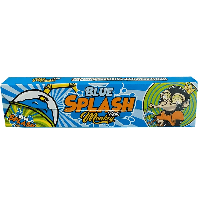 Monkey King King Size Slim Smell Pack Blue Splash + Tips 14gr 32 Blatt
