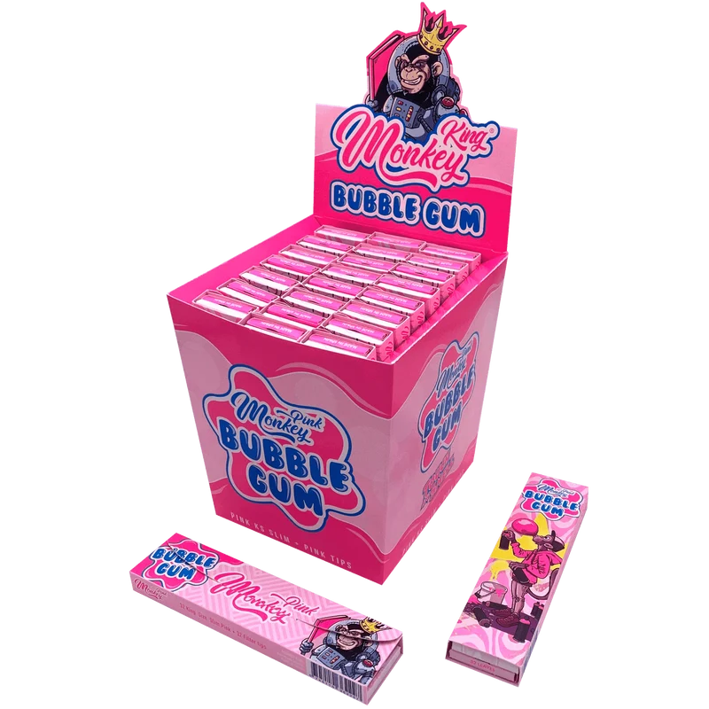 Monkey King King Size Slim Smell Pack Bubble Gum + Tips 14gr 32 Blatt