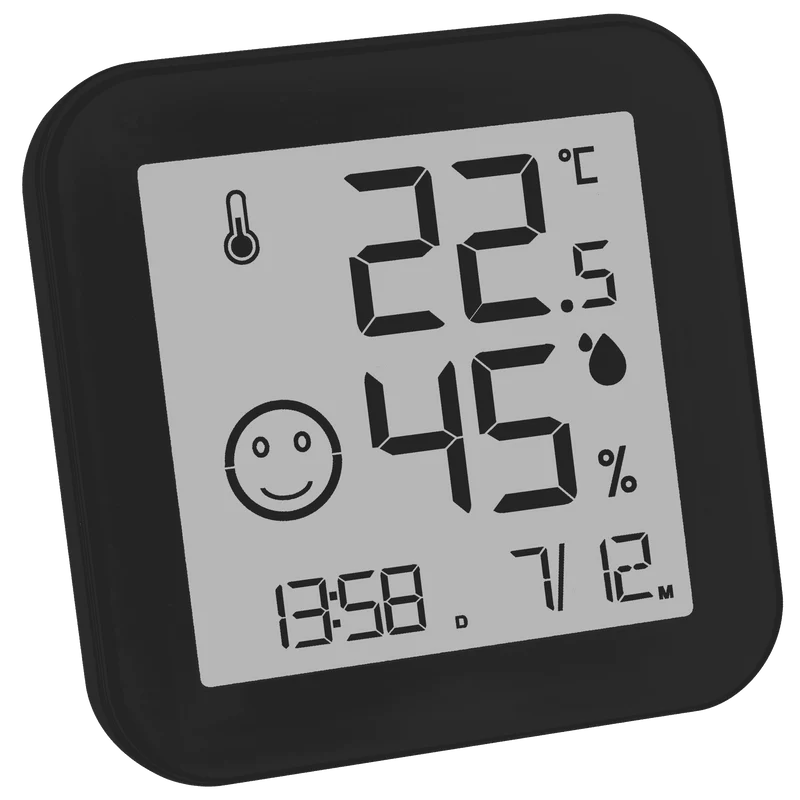 TFA Digital Hygrometer mit Uhrzeit und Datumsanzeige